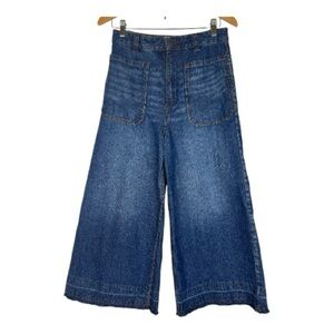 We The Free Sz 27  Dawn To Dusk Crop Wide Leg Jeans Released Hem High Waist